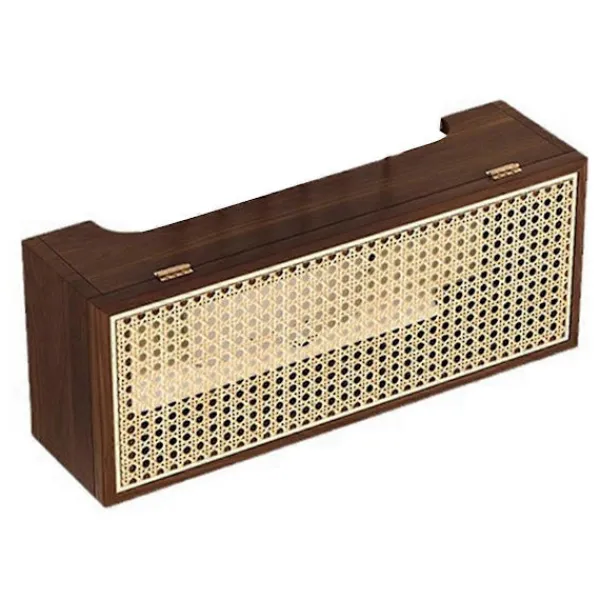 FJORD Kistor & Koffertar>Vintage Massivt Trä Rattan Trådlös Router Förvaringslåda Väggmonterad