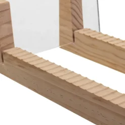 Hyllor>Vinylförvaring - Ställ för 50 skivor 33 eller 45 RPM - Modern och dekorativ vinylförvaring med svart massiv träbas och klar akrylram