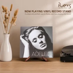 Hyllor>Vinylskivhållare i trä, Retro LP-displayställ, Rustik Brun - Kompatibel med olika märken[ZHE]