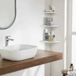 Hyllor>Vit Hörnvägghylla 3 Hyllor Flytande Hörnhylla, Vägghylla Bokhyllor Väggförvaringshylla, Bokhyllor, Heminredning, Kontorsinredning, Vikt 5 kg An