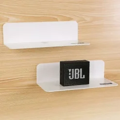 Hyllor>Vita Vägghyllor Set om 2, Utöka enkelt Väggutrymmet - 9" Borrfri Akrylhylla för Sovrum, Badrum, Kök, Vardagsrum, Kontor Ternel