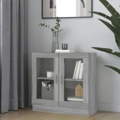 vidaXL Skåp>Vitrinskåp grå sonoma 82,5x30,5x80 cm konstruerat trä