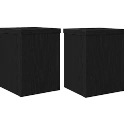 vidaXL Småbord>Växtställ 2 pcs Svart Ek 15 x 15 x 20 cm Konstruerat trä