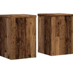 vidaXL Småbord>Växtställ 2 st åldrat trä 20x20x30 cm konstruerat trä