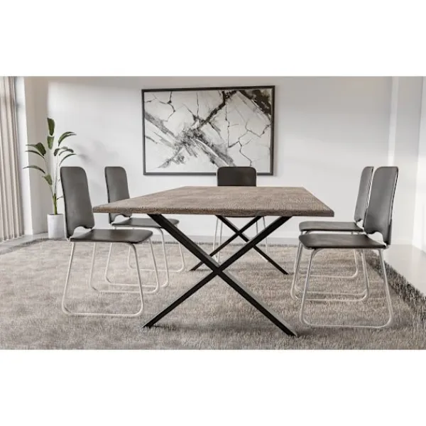 BellaFurn Matbord>X -formade bordsben - Stålram - Hållbar och modern design