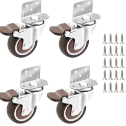 Småbord>4x Hjul - 25 mm för möbler Små länkhjul med broms