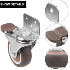 Balkongmöbler>4x hjul - 25 mm för möbler Små svängbara hjul med broms en-WELLNGS