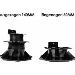Balkongmöbler>4x piedestaler justerbara i höjd från 60 till 140 mm - Lager för trä-, WPC- och stenterrassbrädor