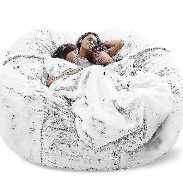 NICEGOU Sittsäckar>(150x75cm-snöblå) Lazy Soffa Sittsäck Konstgjord Päls Sittsäck (endast sittsäckar)