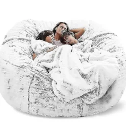 NICEGOU Sittsäckar>(150x75cm-snöpulver) Lazy Soffa Sittsäck Konstgjord Päls Sittsäck (endast sittsäckar)