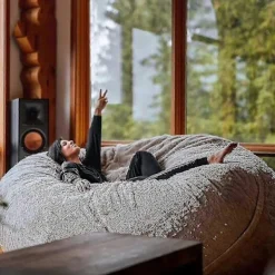 NICEGOU Sittsäckar>(150x75cm-snöpulver) Lazy Soffa Sittsäck Konstgjord Päls Sittsäck (endast sittsäckar)