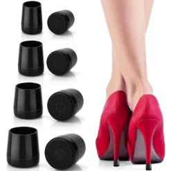 Stolar>XJ-Högklacksskydd 8 par svarta halkfria klackskydd skyddande ersättningsskoreparationslock spetslock dyna koppar 4 storlekar