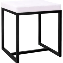 BellaFurn Pallar>Zitpoef - Stool - Hög belastningskapacitet, industriell design | Färg: Vit | Material: Artificiellt läder