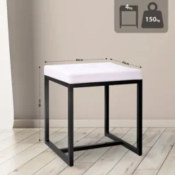 BellaFurn Pallar>Zitpoef - Stool - Hög belastningskapacitet, industriell design | Färg: Vit | Material: Artificiellt läder