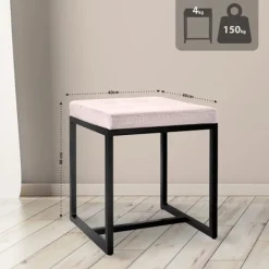 BellaFurn Pallar>Zitpoef - Stool - Hög belastningskapacitet, industriell design | Färg: Crème | Material: Mjukt